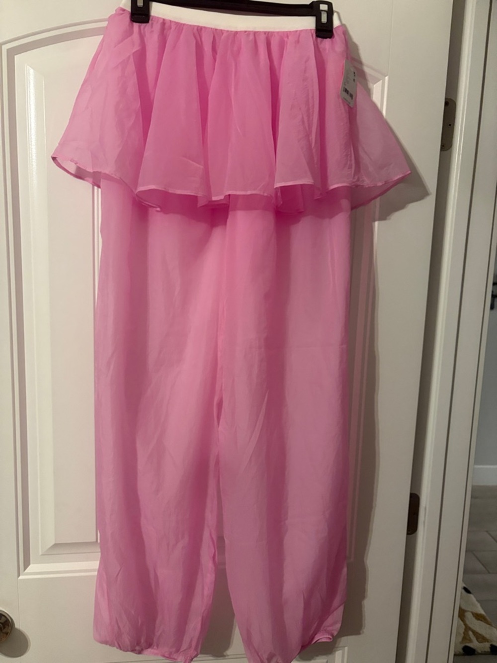 Free People Pink Sheer Layered Track Pants